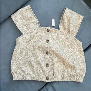 Madewell Floral Jacquard Button-Front Top